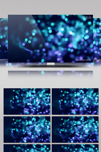 蓝紫梦幻粒子光斑动画循环背景高清视频素材图片