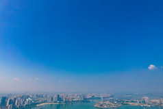 广东湛江广州湾高楼建筑航拍摄影图