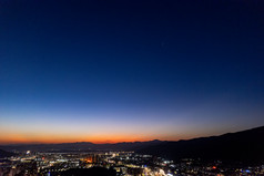 广东肇庆七星山夜景城市夜景航拍摄影图