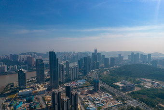 广东珠海横琴金融中心航拍摄影图