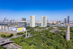 广州琶洲塔及周边建筑航拍摄影图