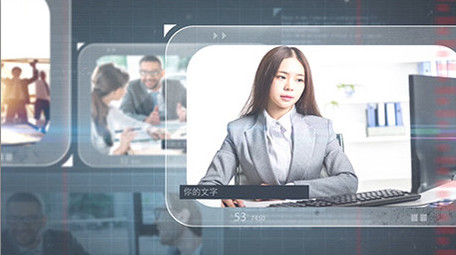 科技商务公司企业明亮灰蓝色模板