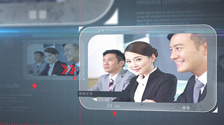 科技商务公司企业明亮灰蓝色模板