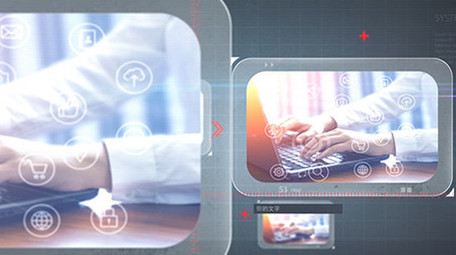 科技商务公司企业明亮灰蓝色模板