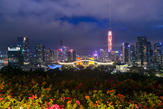 深圳市市民中心城市地标建筑夜景