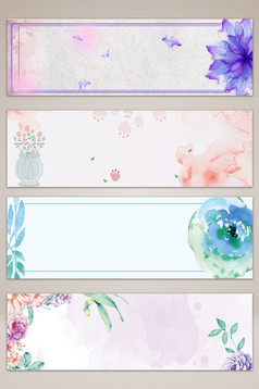 手绘清新花朵创意banner海报背景