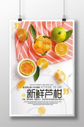 新鲜芦柑水果美食海报图片