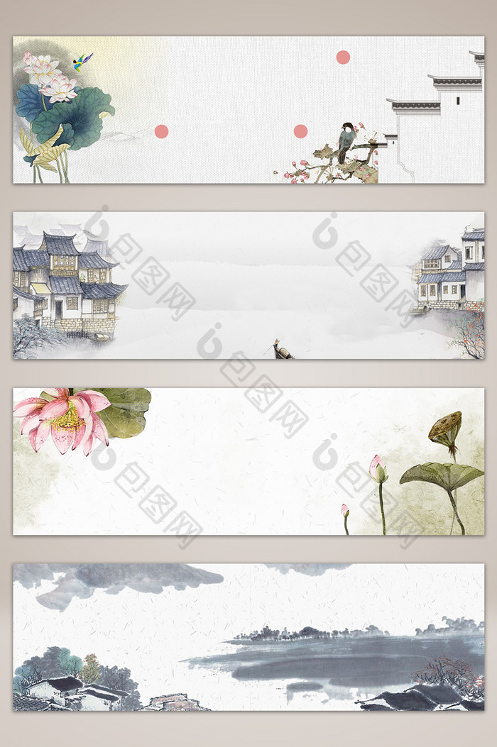 水墨禅意花卉banner海报长沙臭豆腐viv水墨图片