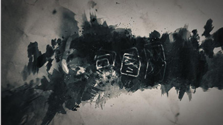 中国复古水墨风标志片头晕染AE模板