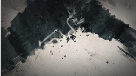 中国复古水墨风标志片头晕染AE模板