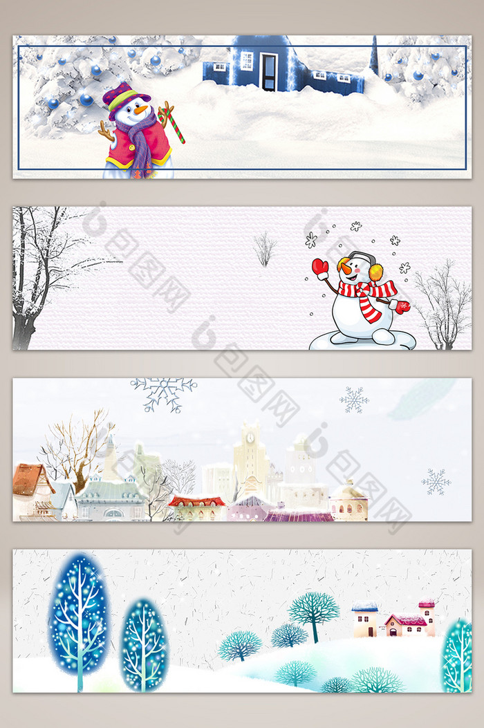 雪人冬季banner海报图片图片