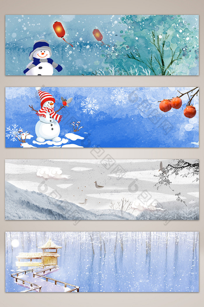 冬季雪花纹理banner海报图片图片
