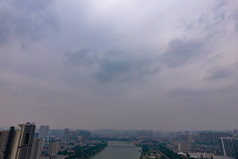 广西南宁邕江风光桥梁交通航拍摄影图
