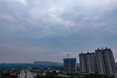 广西钦州东站周边建筑交通航拍摄影图