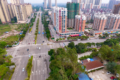 广西钦州市政府及周边建筑绿化航拍摄影图