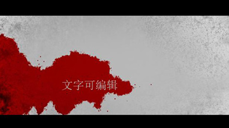 血色战争电影片头文字字幕标题动画AE模板