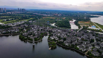 湖南湘阴县洋沙湖4A景区航拍