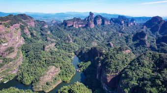 祖国大好河山广东丹霞山5A景区航拍