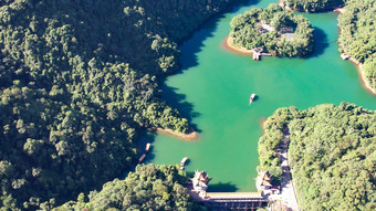 祖国大好河山肇庆鼎湖山5A景区蝴蝶湖航拍