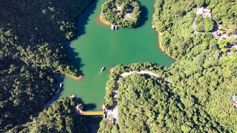 祖国大好河山肇庆鼎湖山5A景区蝴蝶湖航拍