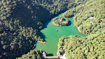 祖国大好河山肇庆鼎湖山5A景区蝴蝶湖航拍