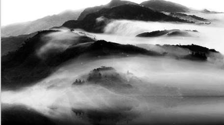 场景-山-水墨山