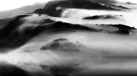 场景-山-水墨山