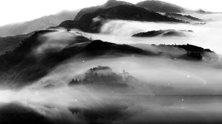场景-山-水墨山