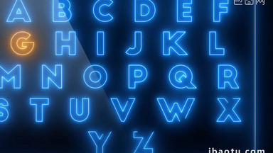 AE模板发光霓虹灯描边字体文本动画模板