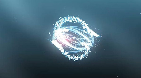 优雅漂亮粒子蓝光LOGO片头pr模板