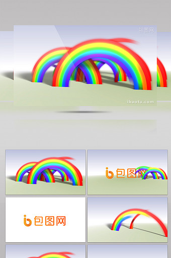 小清新简洁风彩虹LOGO演绎AE模板图片