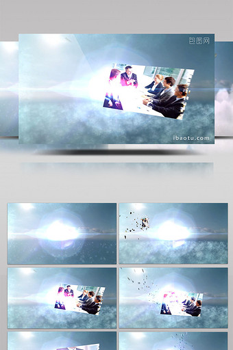 云层穿梭三维文字标题动画片头AE模板图片
