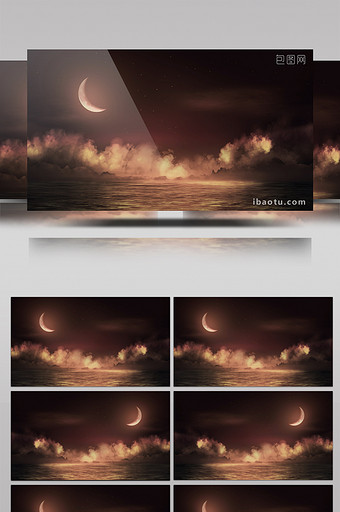 中国风大气星空粒子唯美月光led背景视频图片