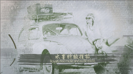 淡雅水墨遮罩复古历史图文展示片头AE模板