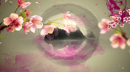 中国风水墨风景背景视频