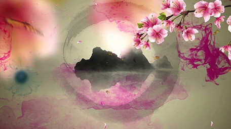 中国风水墨风景背景视频