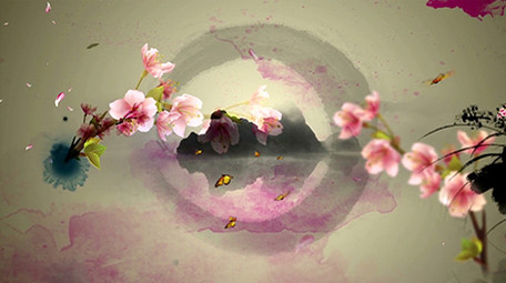 中国风水墨风景背景视频