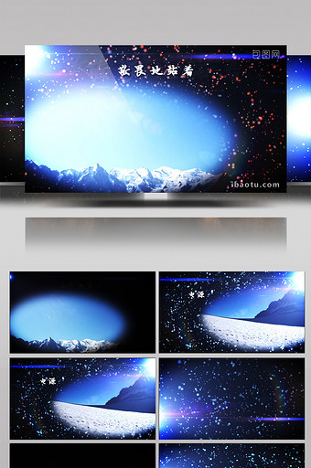 蓝色优雅星光粒子钢琴音乐图文展示ae模版图片
