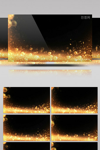 金色粒子炫彩背景视频图片