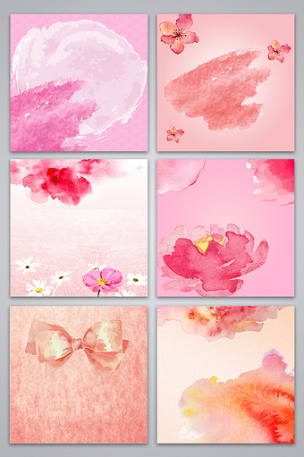 粉色水彩花朵电商淘宝主图背景图片