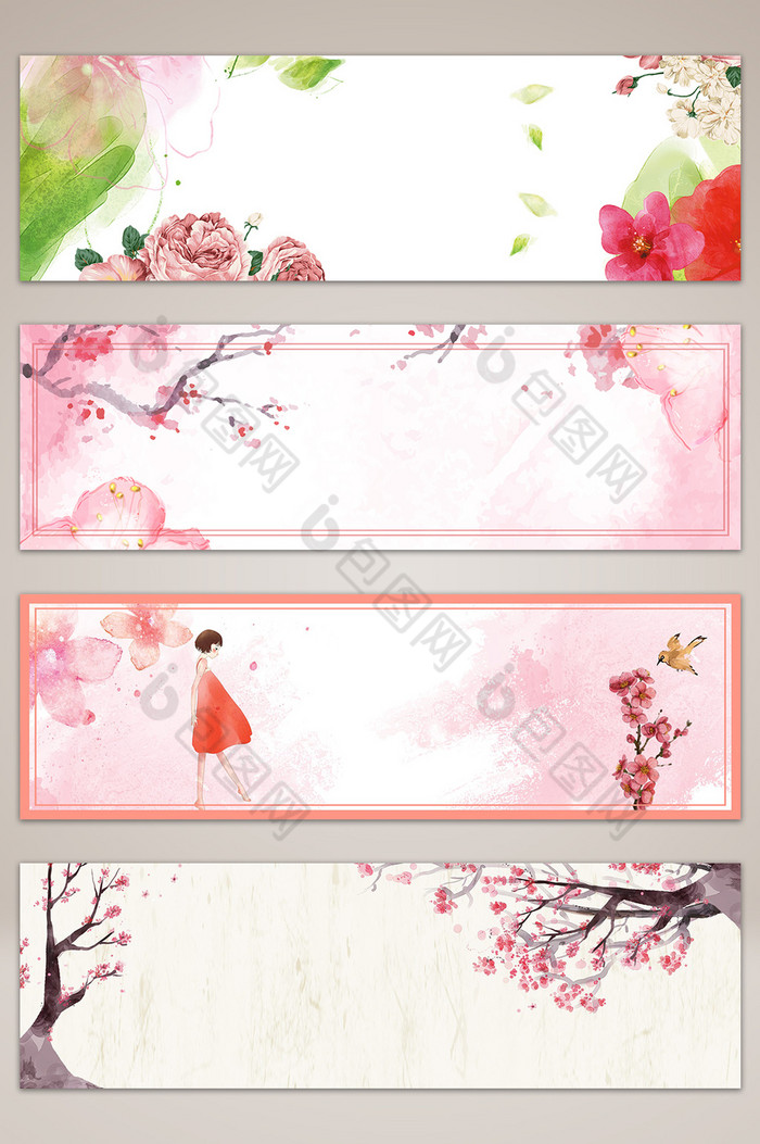 纹理花卉banner海报图片图片