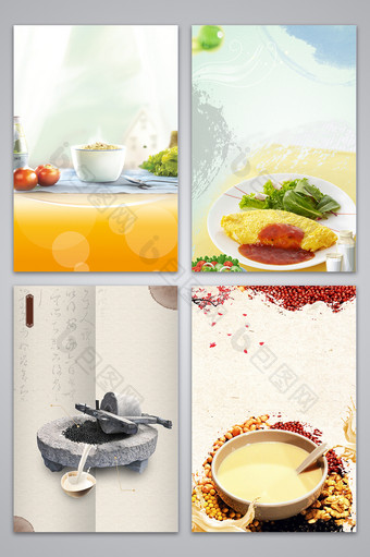 早餐美食广告设计背景图图片