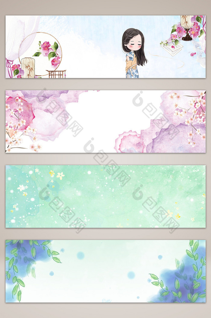 春季花卉banner海报图片图片