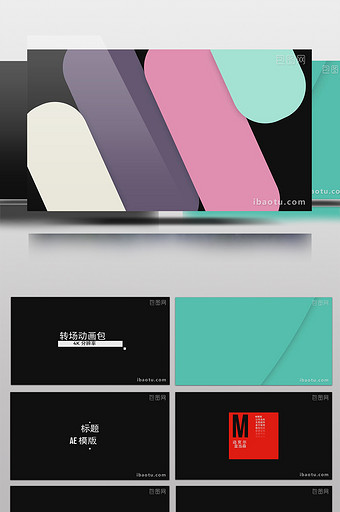 几何图形转场和文字标题字幕动画AE模板图片