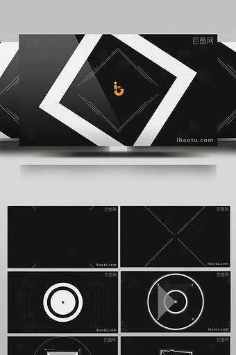 快速的黑白运动图形宣传片AE模板图片
