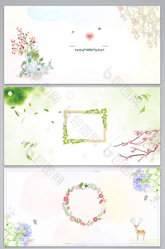 清新春天花卉海报背景图图片