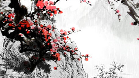 水墨中国风古韵清明节背景视频