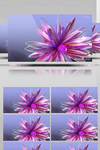 美丽水晶玻璃花多动态背景模型C4D模板图片