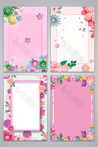 立体花卉粉色背景图图片
