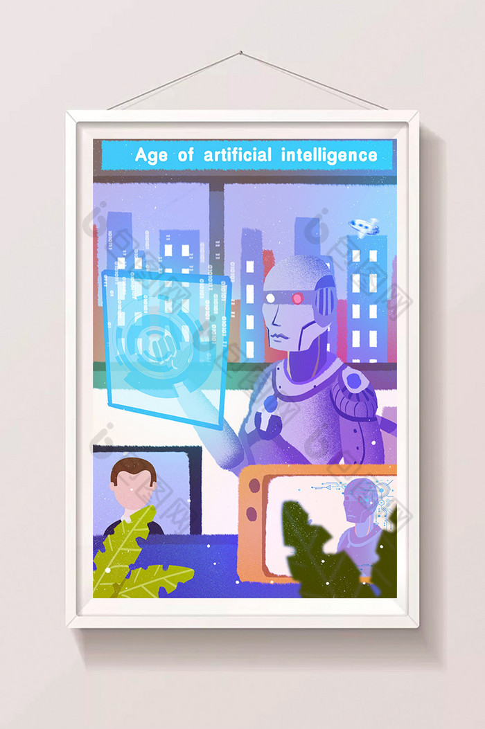 机械科学插画AI图片
